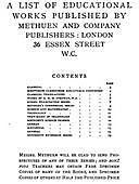 A List of Educational Works Published by Methuen & Company – June 1900, amp, Co, Methuen
