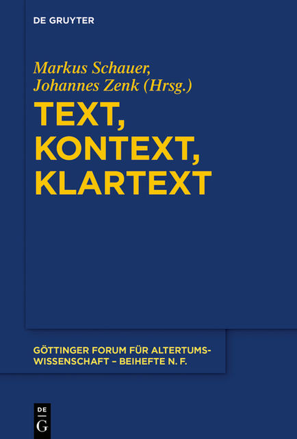 Text, Kontext, Klartext, Johannes Zenk, Markus Schauer