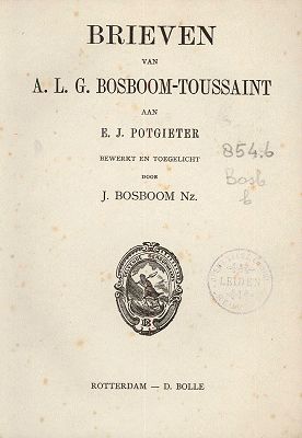 Brieven aan E.J. Potgieter, Anna Bosboom-Toussaint