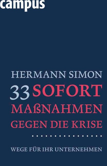 33 Sofortmaßnahmen gegen die Krise, Hermann Simon