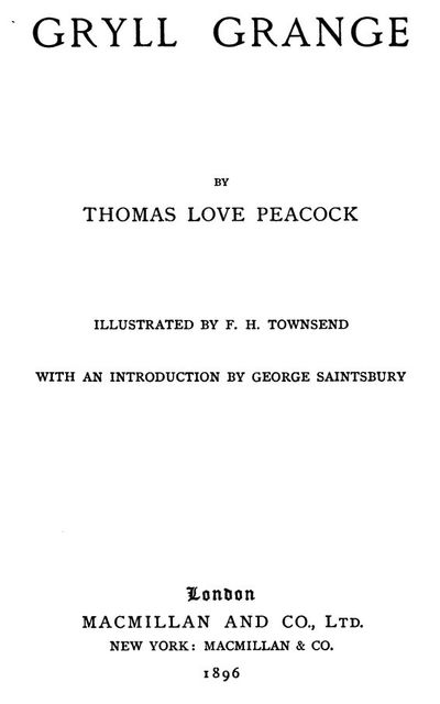 Gryll Grange, Thomas Love Peacock