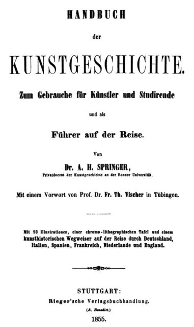 Handbuch der Kunstgeschichte, A. Springer