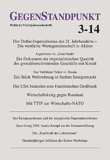 GegenStandpunkt 3–14, GegenStandpunkt Verlag München