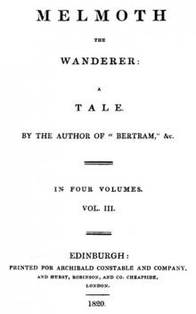 Melmoth the Wanderer Vol 3 (of 4), Charles Robert Maturin