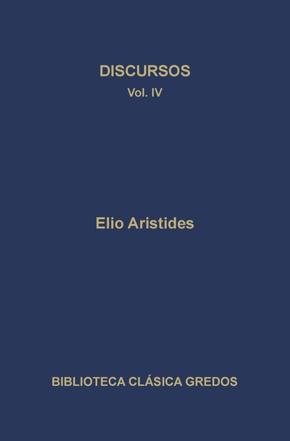 Discursos IV, Elio Aristides