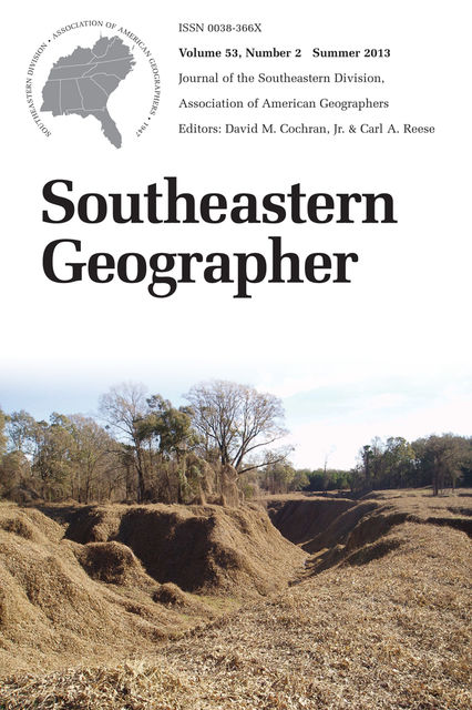 Southeastern Geographer, J.R., David Cochran, Carl A. Reese
