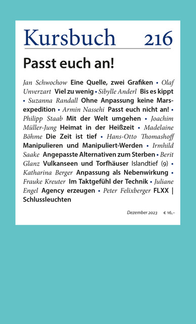 Kursbuch 216, Armin Nassehi, Peter Felixberger, Sibylle Anderl