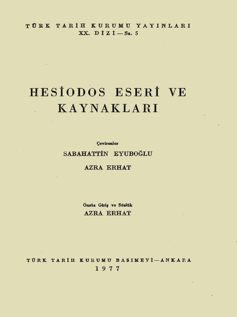 Hesiod Eseri ve Kaynakları, Hesiodes