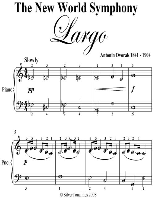New World Symphony Easy Piano Sheet Music, Antonin Dvorak