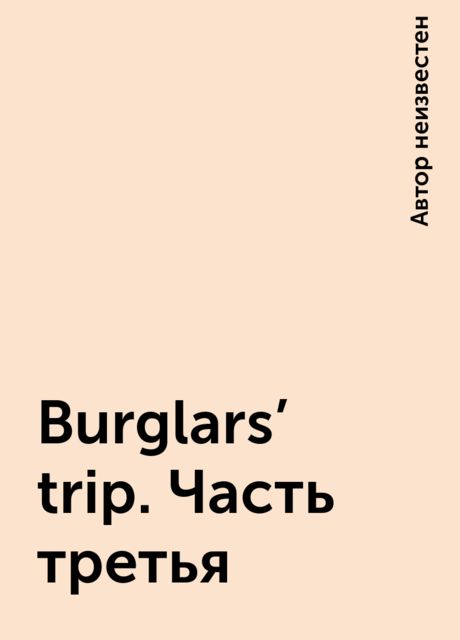Burglars’ trip. Часть третья, 