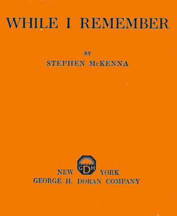 While I Remember, Stephen McKenna