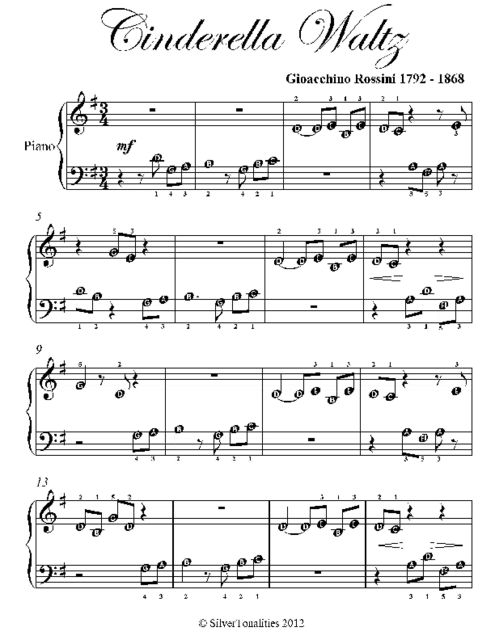 Cinderella Waltz Beginner Piano Sheet Music, Gioachino Rossini