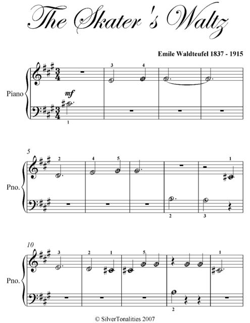 Skater’s Waltz Beginner Piano Sheet Music, Emile Waldteufel