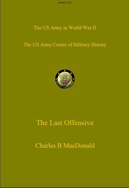 The Last Offensive, Charles MacDonald