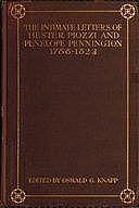 The Intimate Letters of Hester Piozzi and Penelope Pennington, 1788–1821, Hester Lynch Piozzi, Penelope Sophia Weston Pennington