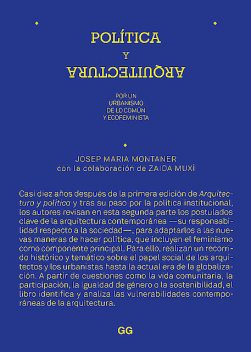 Política y arquitectura, Josep Maria Montaner, Zaida Muxi