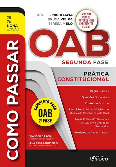 Como Passar na OAB 2ª Fase – Prática Constitucional – 9ª Ed – 2024, Bruna Vieira, Teresa Melo, Adolfo Nishiyama