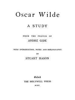 Oscar Wilde, a study, André Gide