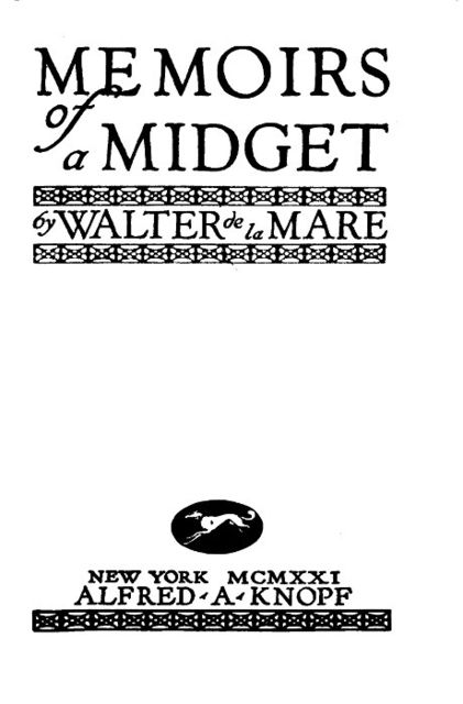Memoirs of a Midget, Walter De la Mare