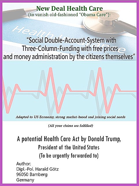 “Social Double-Account-System with Three-Column-Funding with free prices and money administration by the citizens themselves” Adapted to US Economy, strong market-based and joining social needs (All your claims are fulfilled), Dipl. Pol. Harald Götz