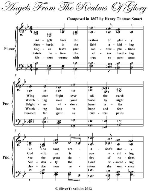 Angels We Have Heard On High Elementary Piano Sheet Music, Traditional Carol