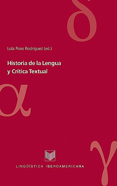 Historia de la Lengua y Crítica Textual, Lola Pons Rodríguez