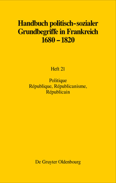 Politique. République, Républicanisme, Républicain, Martin Papenheim, Raymonde Monnier