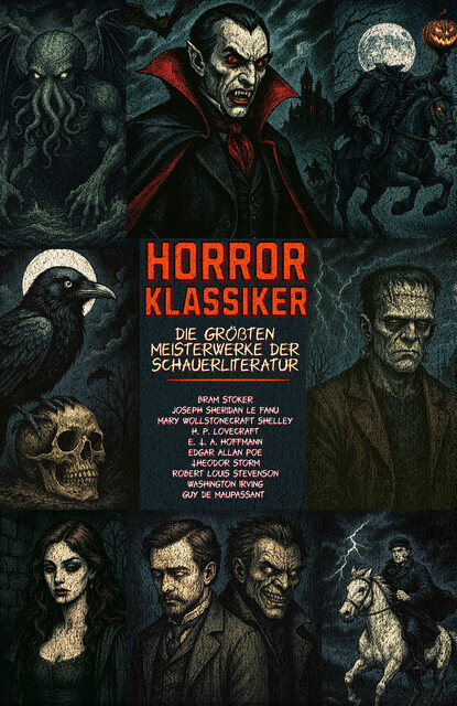 Horrorklassiker – Die größten Meisterwerke der Schauerliteratur, Robert Louis Stevenson, Guy de Maupassant, Washington Irving, Mary Shelley, Joseph Sheridan Le Fanu, H.P. Lovecraft, Theodor Storm, E.T.A.Hoffmann, Bram Stoker, Edgar Allan Poe