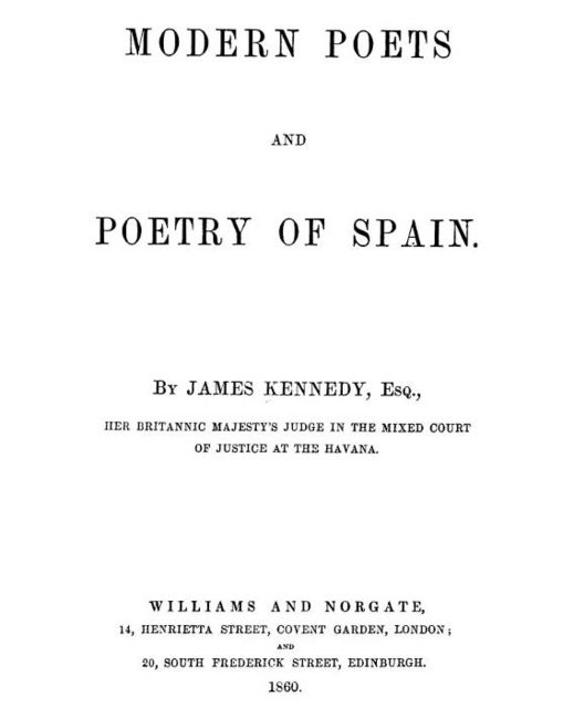 Modern Poets and Poetry of Spain, James Kennedy