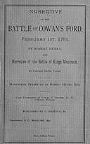 Narrative of the Battle of Cowan's Ford, February 1st, 1781, Robert Mitchell Henry