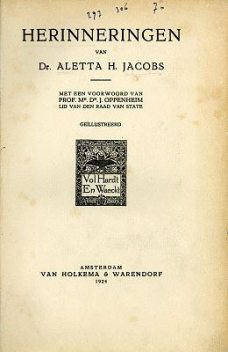 Herinneringen van Dr. Aletta H. Jacobs, Aletta H. Jacobs
