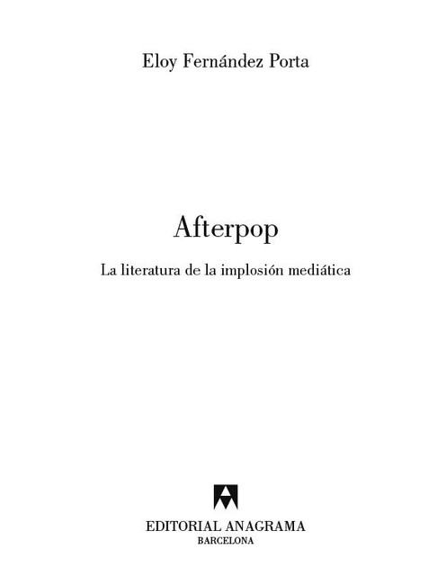 Afterpop, Eloy Fernández Porta