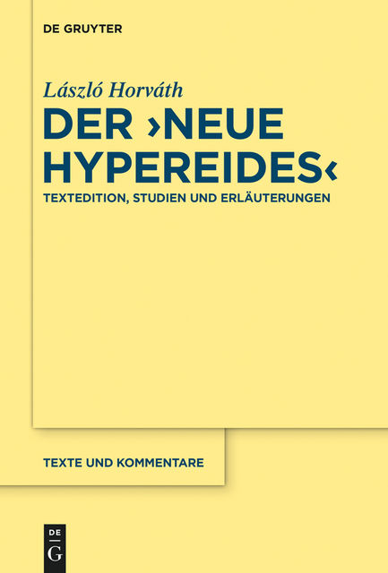 Der Der “Neue Hypereides”, László Horváth