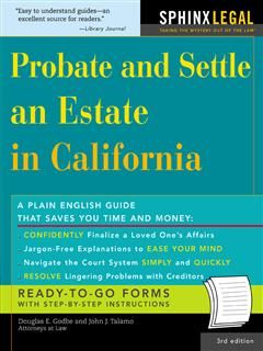 Probate and Settle an Estate in California, Douglas E Godbe