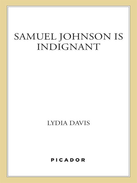 Samuel Johnson Is Indignant, Lydia Davis
