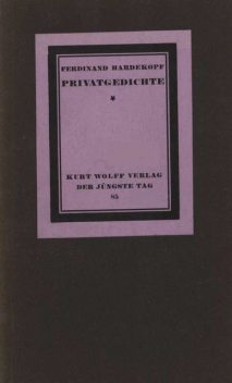 Privatgedichte, Ferdinand Hardekopf