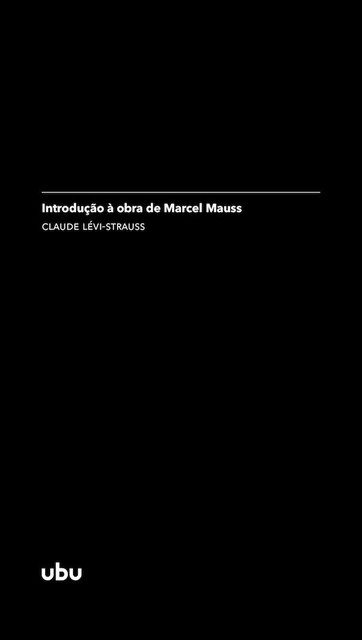Introdução à obra de Marcel Mauss, Claude Lévi-Strauss