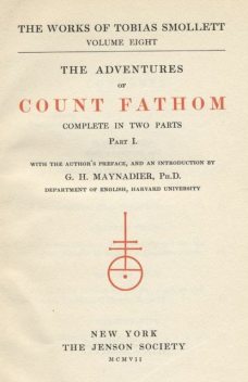 The Adventures of Ferdinand Count Fathom, Tobias Smollett