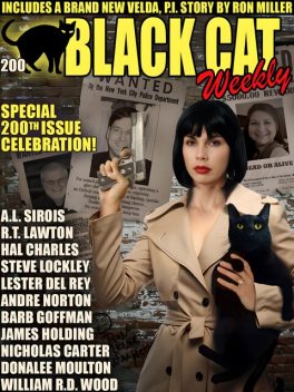 Black Cat Weekly #200, Lester Del Rey, William Wood, Ron Miller, Barb Goffman, Hal Charles, James Holding, Nicholas Carter, R.T. Lawton, donalee Moulton, Steve Lockley
