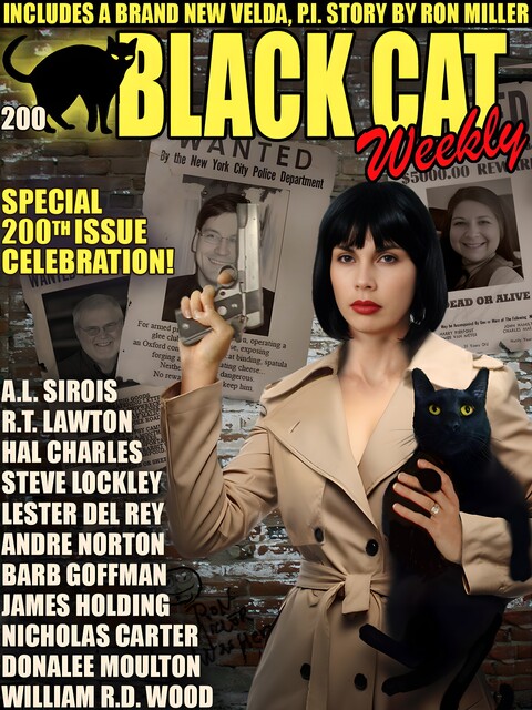 Black Cat Weekly #200, Lester Del Rey, William Wood, Ron Miller, Barb Goffman, Hal Charles, James Holding, Nicholas Carter, R.T. Lawton, donalee Moulton, Steve Lockley