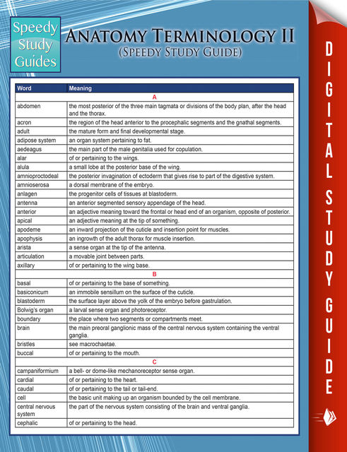 Anatomy Terminology II (Speedy Study Guide), Speedy Publishing