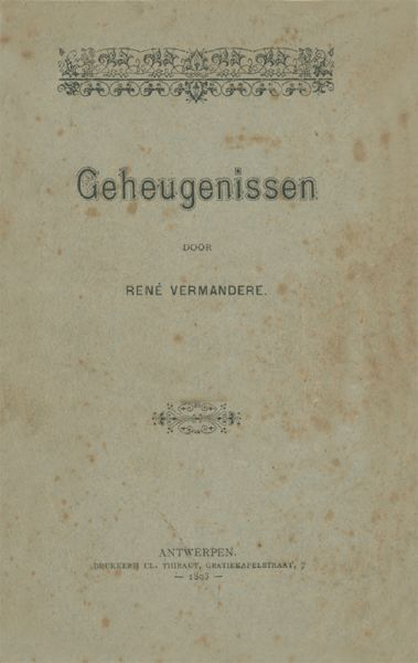 Geheugenissen, René Vermandere
