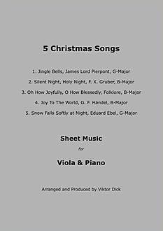 5 Christmas Songs - Sheet Music for Viola & Piano, Viktor Dick