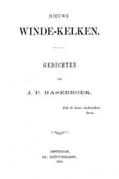 Nieuwe winde-kelken, J.P. Hasebroek