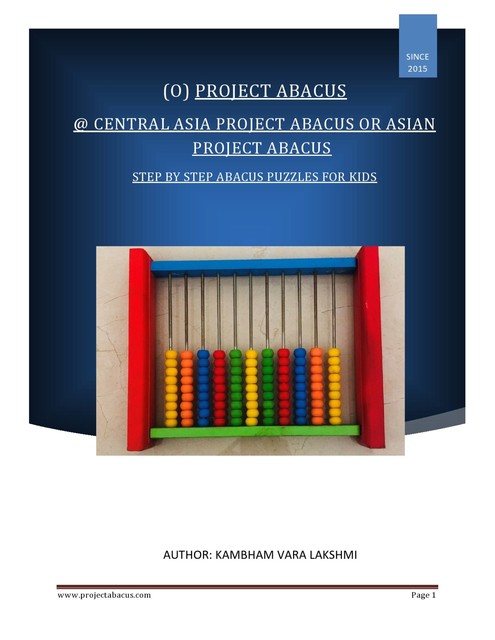 Central Asia Project Abacus or Asian Project Abacus, Kambham Vara Lakshmi