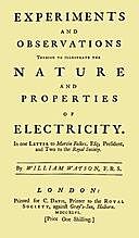 Experiments and Observations Tending to Illustrate the Nature and Properties of Electricity In One Letter to Martin Folkes, Esq; President, and Two to the Royal Society, William Watson, Sir