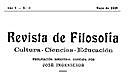 Revista de Filosofía, Año V – Nº 3 – May/1919 Cultura—Ciencias—Educación, Various