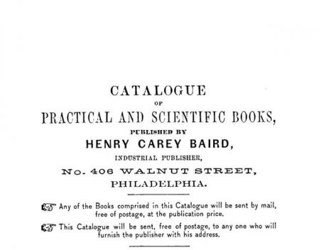 Catalogue of Practical and Scientific Books, Henry Carey Baird