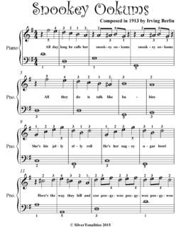 Snookey Ookums Easiest Piano Sheet Music, Irving Berlin