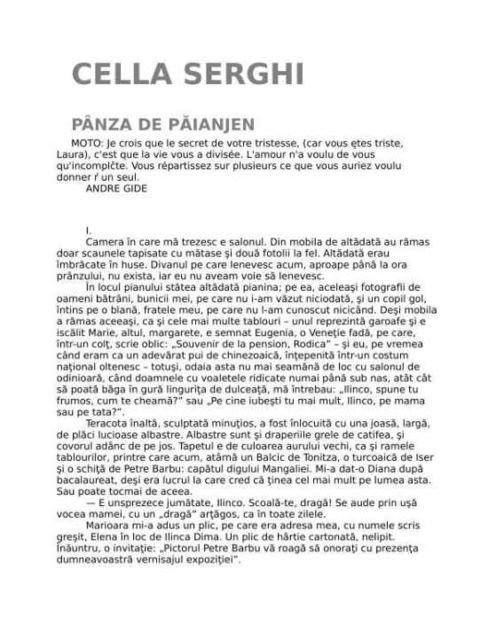 Panza de paianjen, Serghi Cella